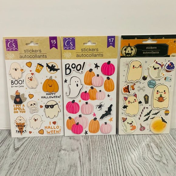 Halloween Cute Dimensional  Stickers Pastel Cute Scrapbooking Papercrafting 3 PK - Picture 8 of 14